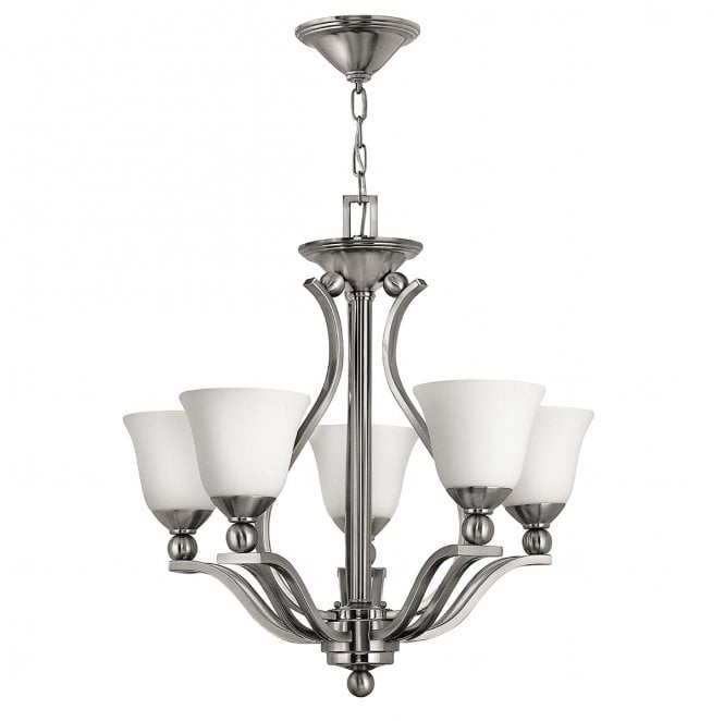 Hinkley HK-BOLLA5 Bolla 5 Light Chandelier in a Brushed Nickel Finish