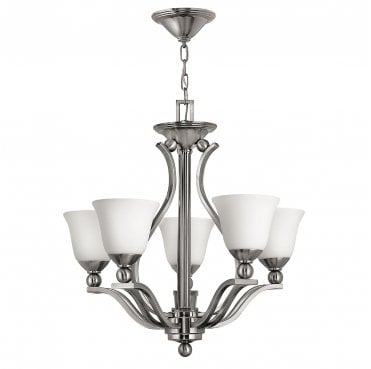 HK-BOLLA5 Bolla 5 Light Chandelier in a Brushed Nickel Finish