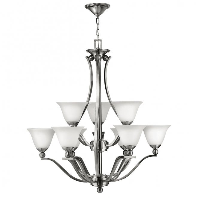 Hinkley HK-BOLLA9 Bolla 9 Light Chandelier in a Brushed Nickel Finish