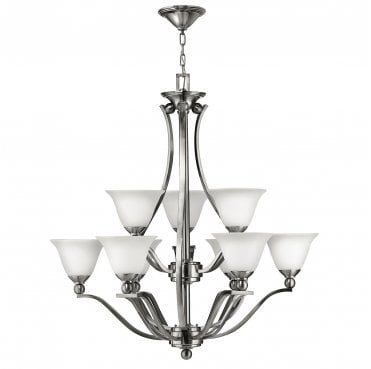 HK-BOLLA9 Bolla 9 Light Chandelier in a Brushed Nickel Finish