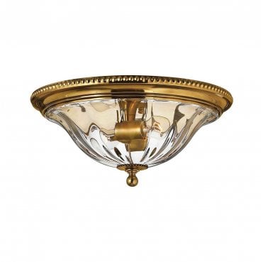 HK-CAMBRIDGE-F-A Cambridge 2 Light Flush Mount in a Burnished Brass Finish