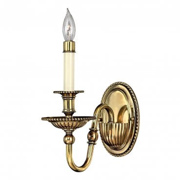 HK-CAMBRIDGE1 Cambridge 1 Light Wall Light in a Burnished Brass Finish