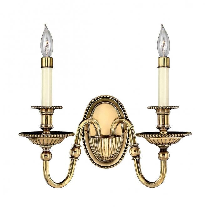 Hinkley HK-CAMBRIDGE2 Cambridge 2 Light Wall Light in a Burnished Brass Finish
