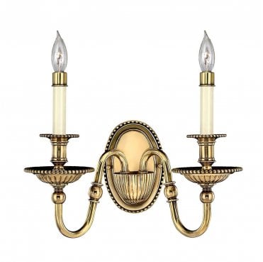 HK-CAMBRIDGE2 Cambridge 2 Light Wall Light in a Burnished Brass Finish