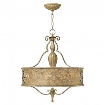 HK-CARABEL-P-B Carabel 3 Light Pendant Chandelier in a Brushed Champagne Finish