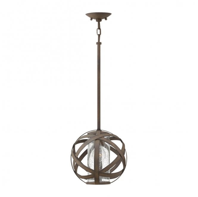 Hinkley HK-CARSON-P Carson Outdoor IP44 1 Light Pendant Light in a Vintage Iron Finish