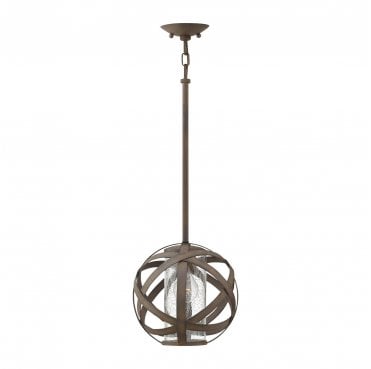 HK-CARSON-P Carson Outdoor IP44 1 Light Pendant Light in a Vintage Iron Finish