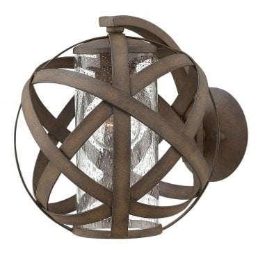 HK-CARSON1 Carson Outdoor IP44 1 Light Small Wall Lantern in a Vintage Iron Finish