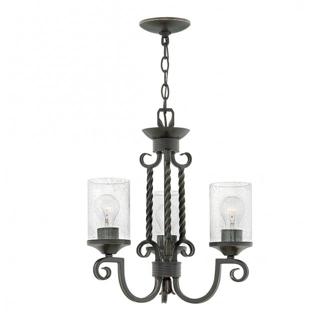 Hinkley HK-CASA3 Casa 3 Light Chandelier in an Old Black Finish