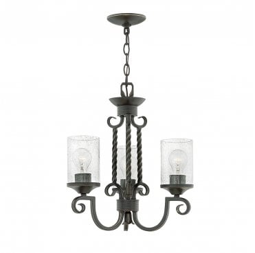 HK-CASA3 Casa 3 Light Chandelier in an Old Black Finish
