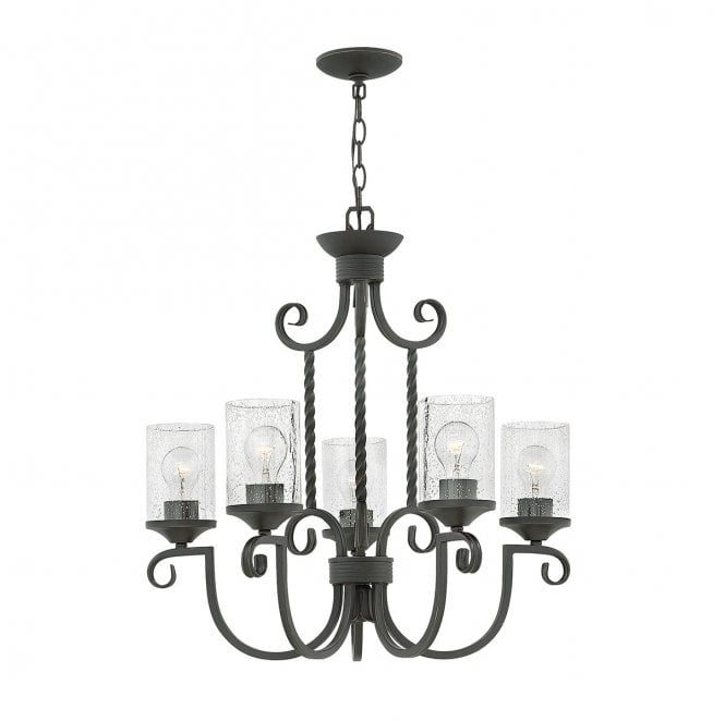 Hinkley HK-CASA5 Casa 5 Light Chandelier in an Old Black Finish