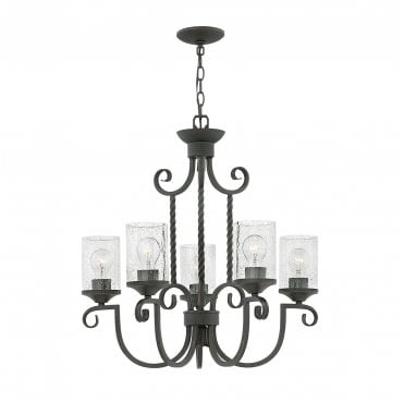 HK-CASA5 Casa 5 Light Chandelier in an Old Black Finish