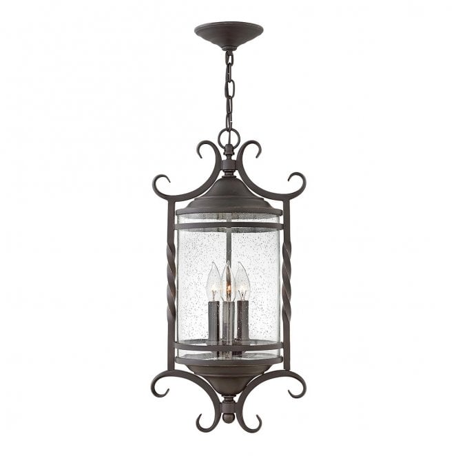 Hinkley HK-CASA8 Casa Outdoor IP44 3 Light Chain Lantern in an Old Black Finish