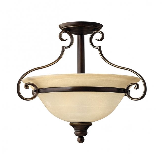 Hinkley HK-CELLO-SF Cello 2 Light Semi Flush Light in an Antique Bronze Finish