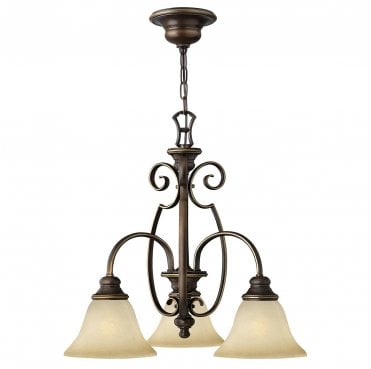 HK-CELLO3 Cello 3 Light Chandelier in an Antique Bronze Finish