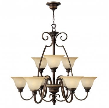 HK-CELLO9 Cello 9 Light Chandelier in an Antique Bronze Finish