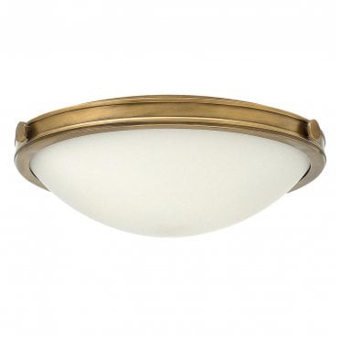 HK-COLLIER-F-M Collier 3 Light Large flush in a Hertiage Brass Finish