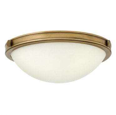 HK-COLLIER-F-S Collier 2 Light Small flush in a Hertiage Brass Finish