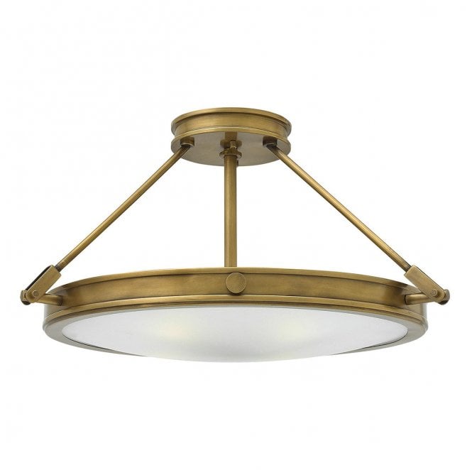 Hinkley HK-COLLIER-SF-M Collier 4 Light Large Semi-Flush in a Hertiage Brass Finish