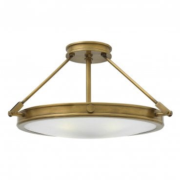 HK-COLLIER-SF-M Collier 4 Light Large Semi-Flush in a Hertiage Brass Finish