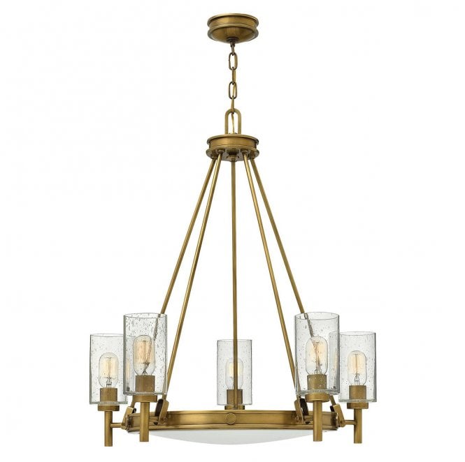 Hinkley HK-COLLIER5 Collier 5 Light Chandelier in a Hertiage Brass Finish