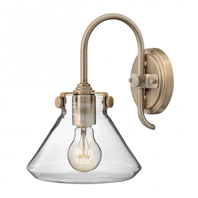 Hinkley HK-CONGRESS1-A-BC Congress 1 Light Clear Glass Wall Light in a Brushed Caramel Finish