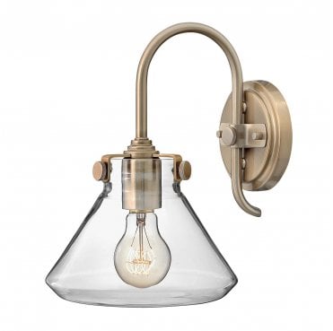 HK-CONGRESS1-A-BC Congress 1 Light Clear Glass Wall Light in a Brushed Caramel Finish