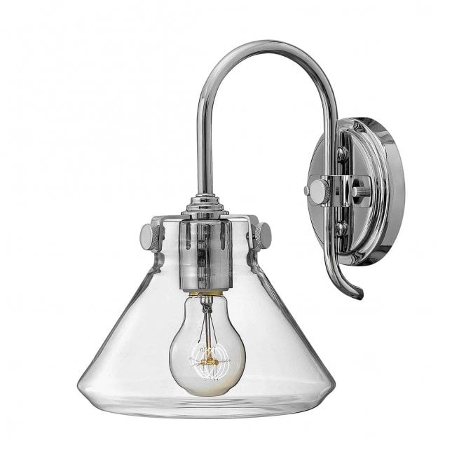 Hinkley HK-CONGRESS1-A-CM Congress 1 Light Clear Glass Wall Light in a Chrome Finish