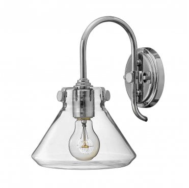 HK-CONGRESS1-A-CM Congress 1 Light Clear Glass Wall Light in a Chrome Finish