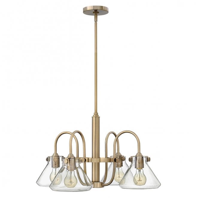 Hinkley HK-CONGRESS4-A-BC Congress 4 Light Clear Glass Chandelier in a Brushed Caramel Finish