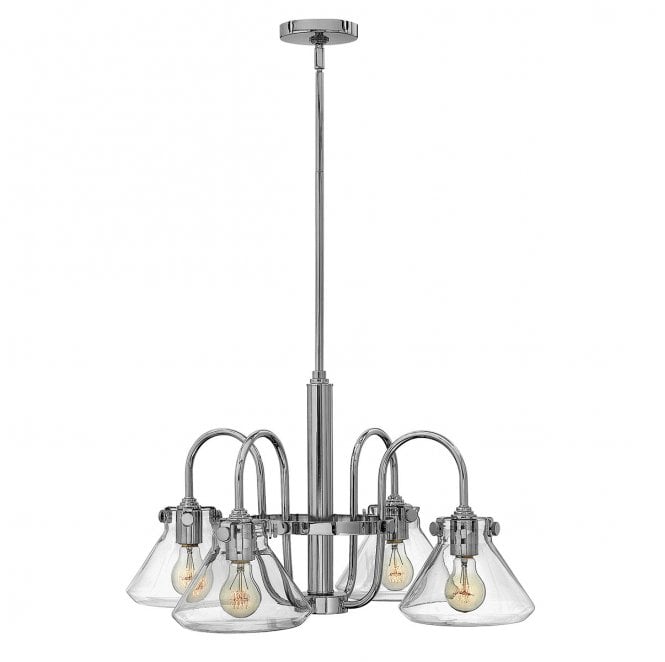 Hinkley HK-CONGRESS4-A-CM Congress 4 Light Clear Glass Chandelier in a Chrome Finish