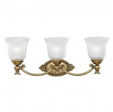 HK-FRANCOISE3-BATH Francoise IP44 3 Light Wall Light in a Burnished Brass Finish