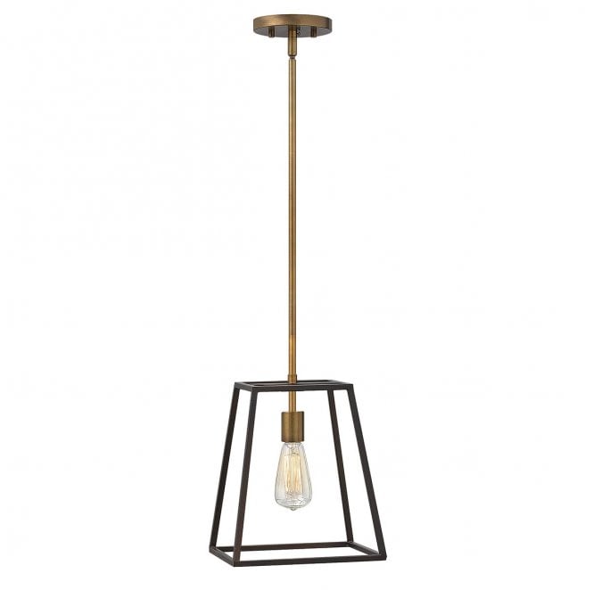 Hinkley HK-FULTON-P Fulton 1 Light Pendant in a Bronze and Brass Finish