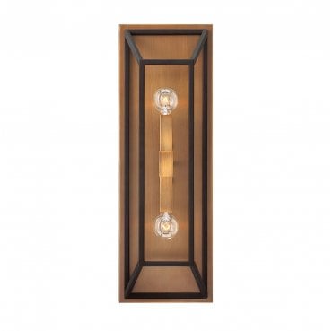 HK-FULTON2 Fulton 2 Light Wall Light in a Bronze and Brass Finish