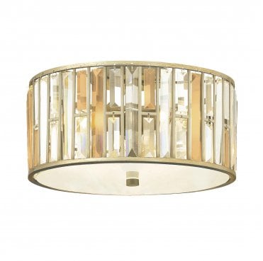 HK-GEMMA-F-SL 3 Light Flush Light in a Silver Leaf Finish