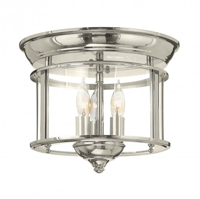 Hinkley HK-GENTRY-F-PN Gentry 3 Light Flush Light in a Polished Nickel Finish