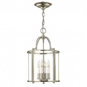 HK-GENTRY-P-M-PN Gentry 4 Light Medium Pendant in a Polished Nickel Finish