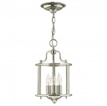 HK-GENTRY-P-S-PN Gentry 3 Light Small Pendant in a Polished Nickel Finish