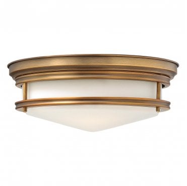 HK-HADLEY-F-BR Hadley 3 Light Flush Light in a Brushed Bronze Finish
