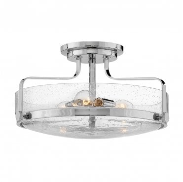 HK-HARPER-SFM-CM-CS Harper 3 Light Medium Semi Flush Light in a Polished Chrome Finish