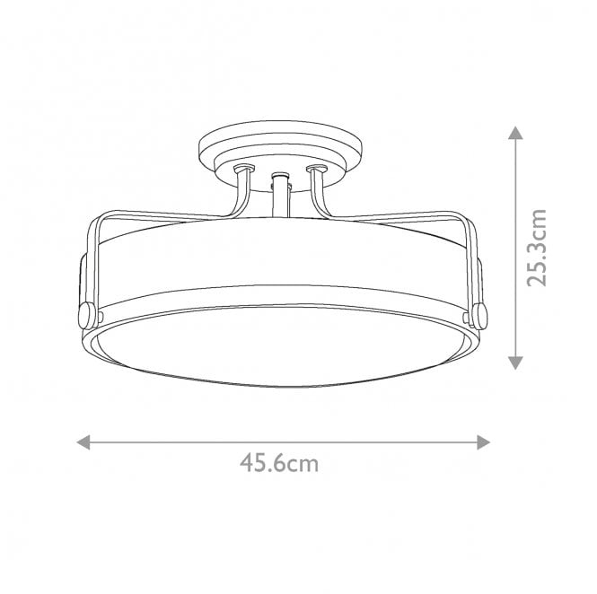 Hinkley HK-HARPER-SFM-HB-CS Harper 3 Light Medium Semi Flush Light in a Heritage Brass Finish