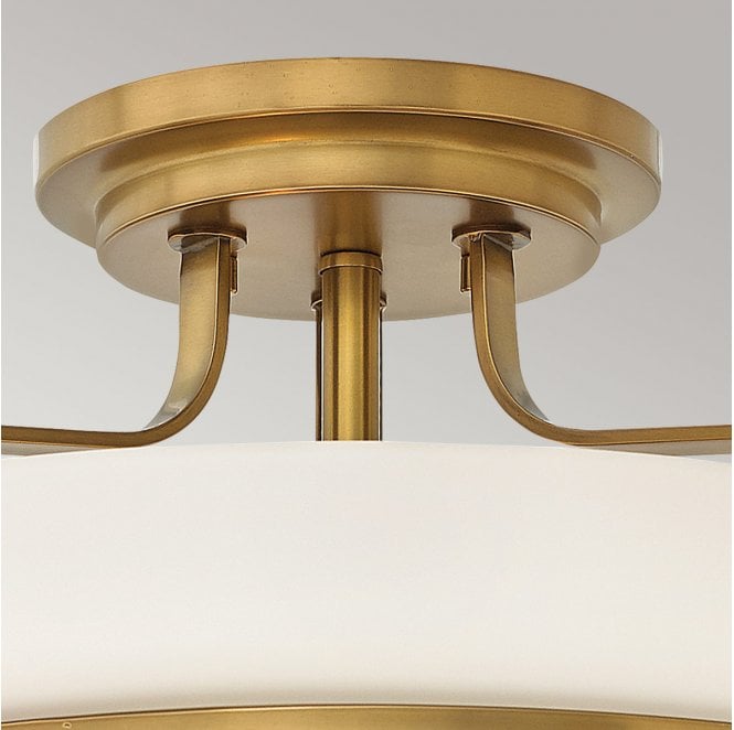 Hinkley HK-HARPER-SFM-HB Harper 3 Light Medium Semi Flush Light in a Heritage Brass Finish