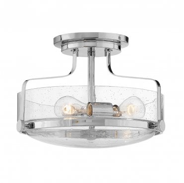 HK-HARPER-SFS-CM-CS Harper 3 Light Small Semi Flush Light in a Polished Chrome Finish