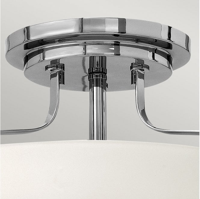 Hinkley HK-HARPER-SFS-CM Harper 3 Light Small Semi-Flush Light in a Polished Chrome Finish