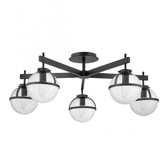 Hinkley HK-HOLLIS-5-C-BK Hollis IP44 5 Light Semi Flush Light in a Black Finish