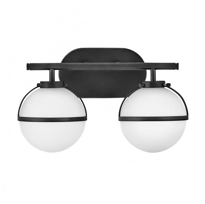 Hinkley HK-HOLLIS2-O-BK-BATH Hollis IP44 2 Light Wall Light in a Black Finish