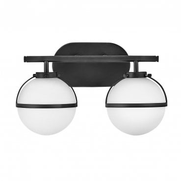 HK-HOLLIS2-O-BK-BATH Hollis IP44 2 Light Wall Light in a Black Finish