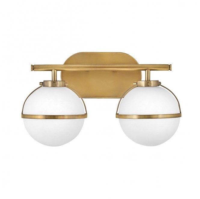 Hinkley HK-HOLLIS2-O-HB-BATH Hollis IP44 2 Light Wall Light in a Hertiage Brass Finish