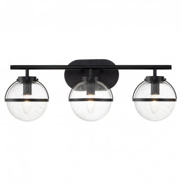 HK-HOLLIS3-C-BK-BATH Hollis IP44 3 Light Wall Light in a Black Finish