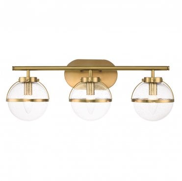 HK-HOLLIS3-C-HB-BATH Hollis IP44 3 Light Wall Light in a Hertiage Brass Finish